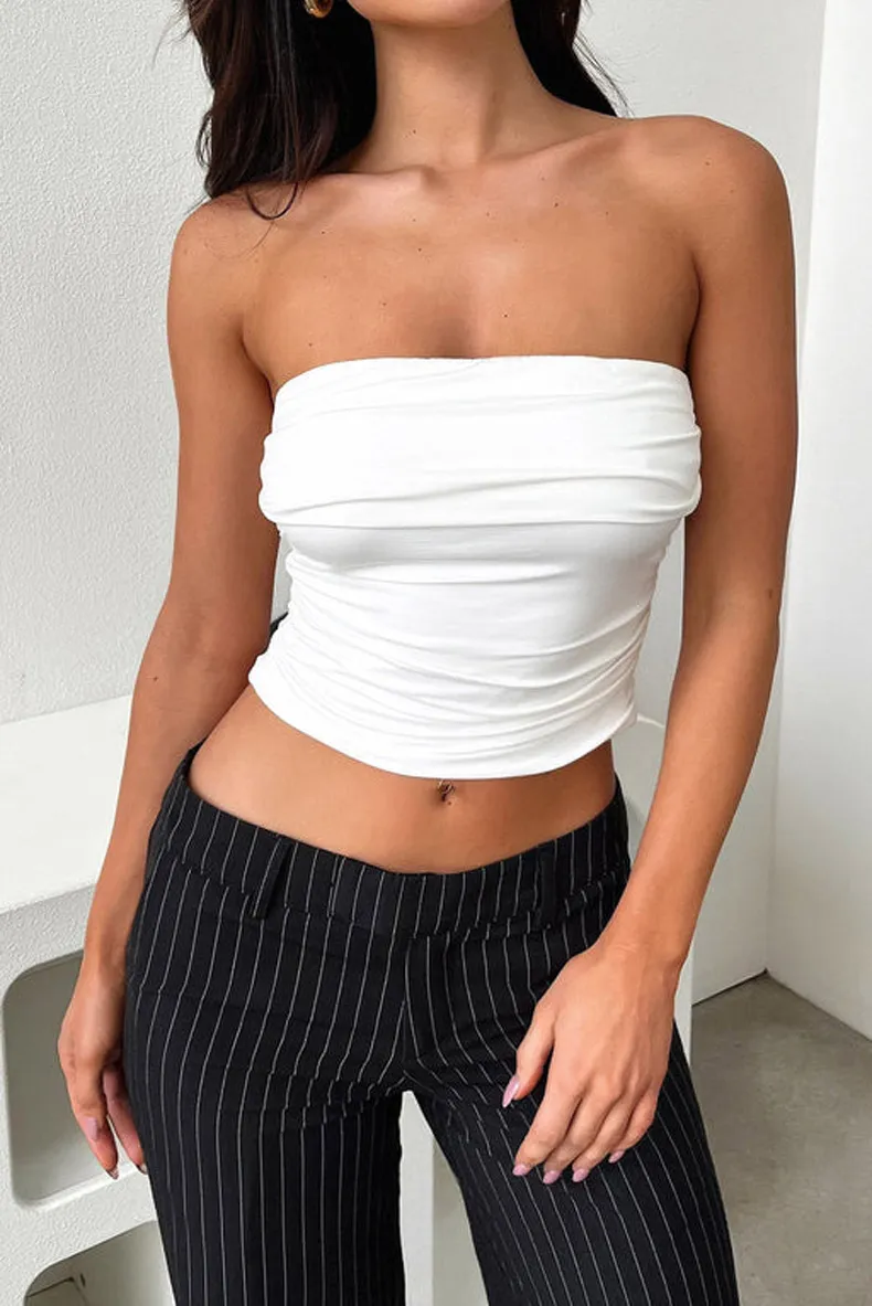 Tight Short Bandeau Top in Solid Color