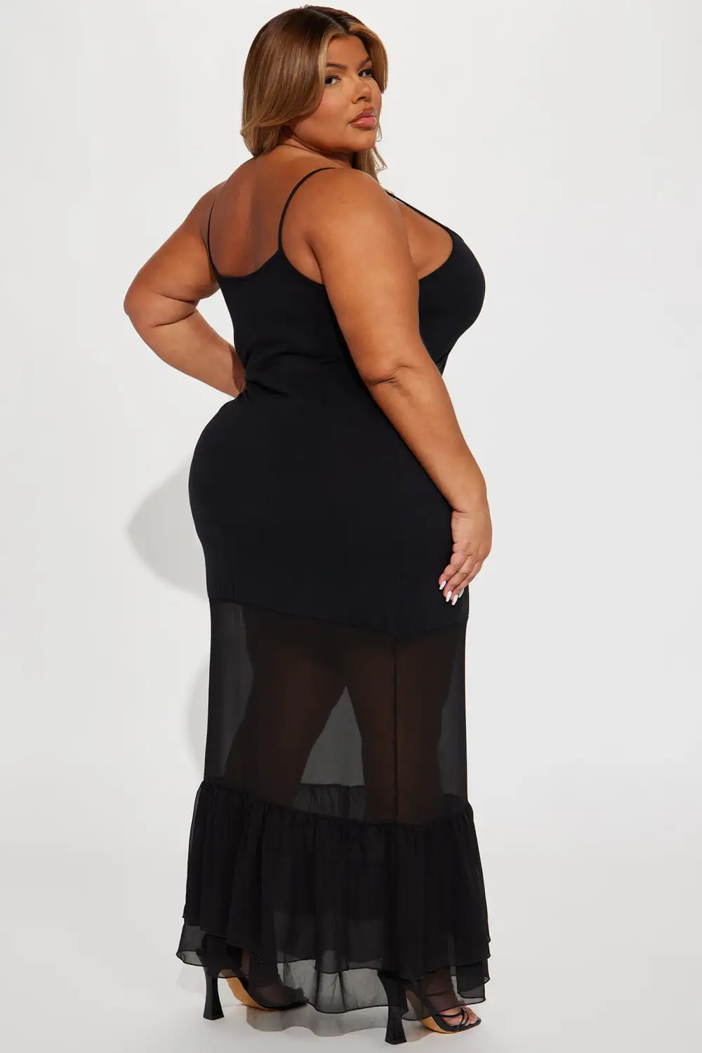 Burning Heart Graphic Maxi Dress - Black