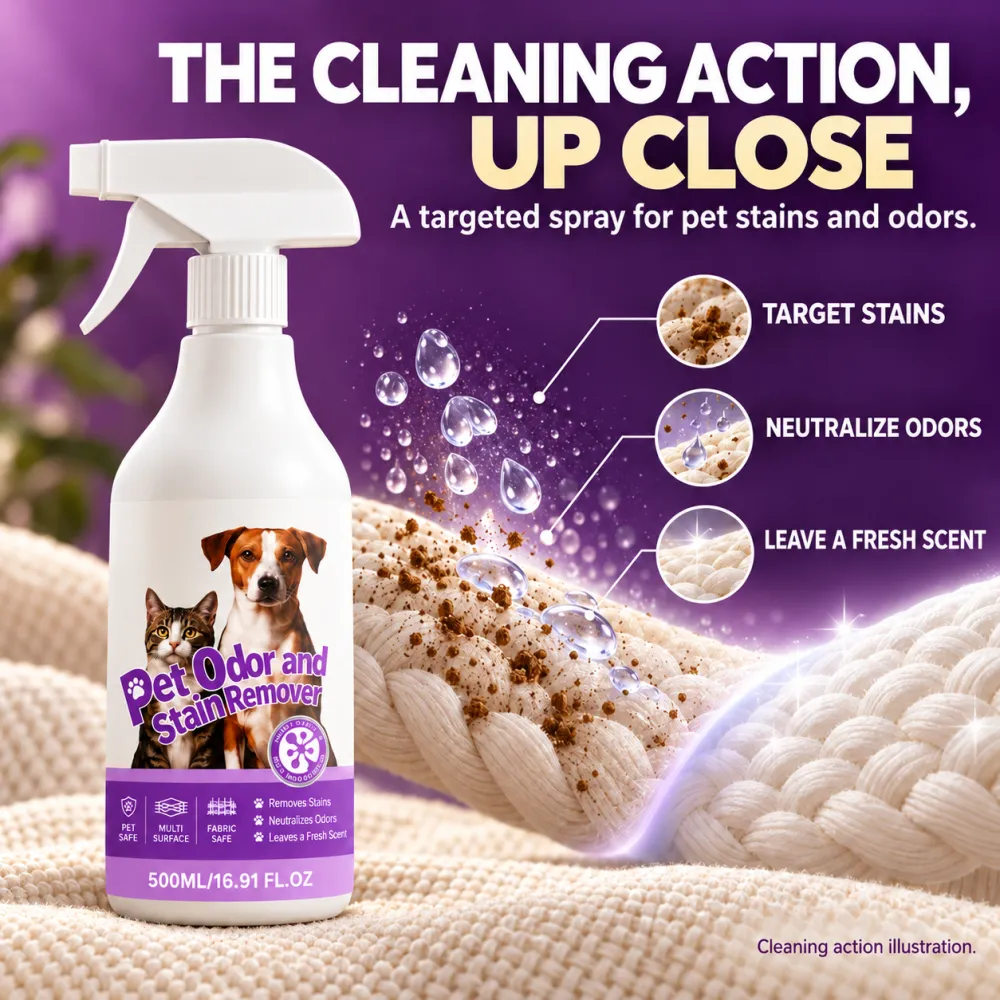 Pet Odor & Stain Remover Spray, Fresh Scent for Cats & Dogs, Eliminates Odors