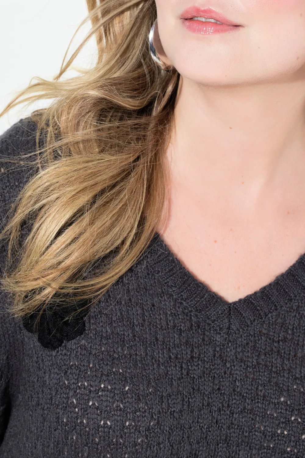 Ribbed V-Neck Sweater