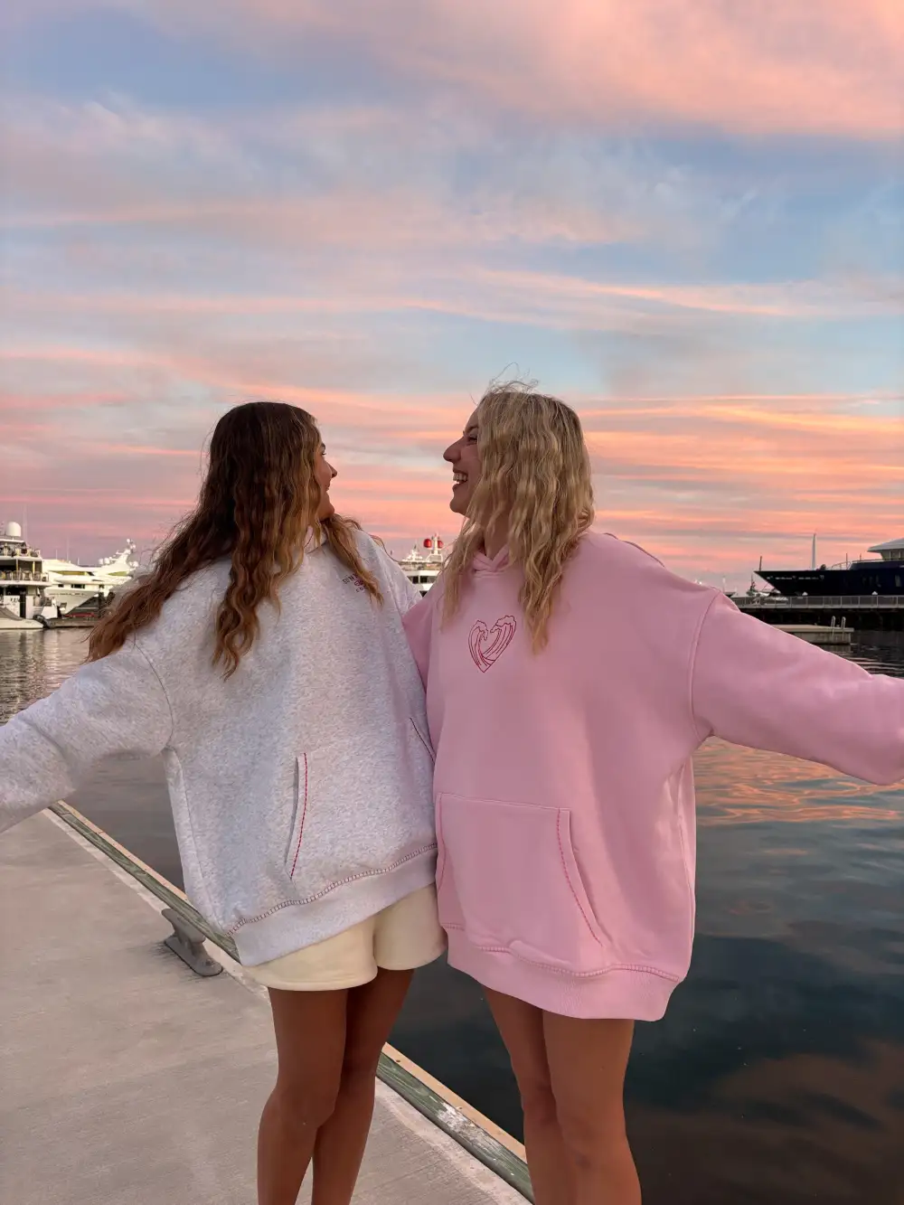 Bubblegum Ocean Heart Stitched Hoodie