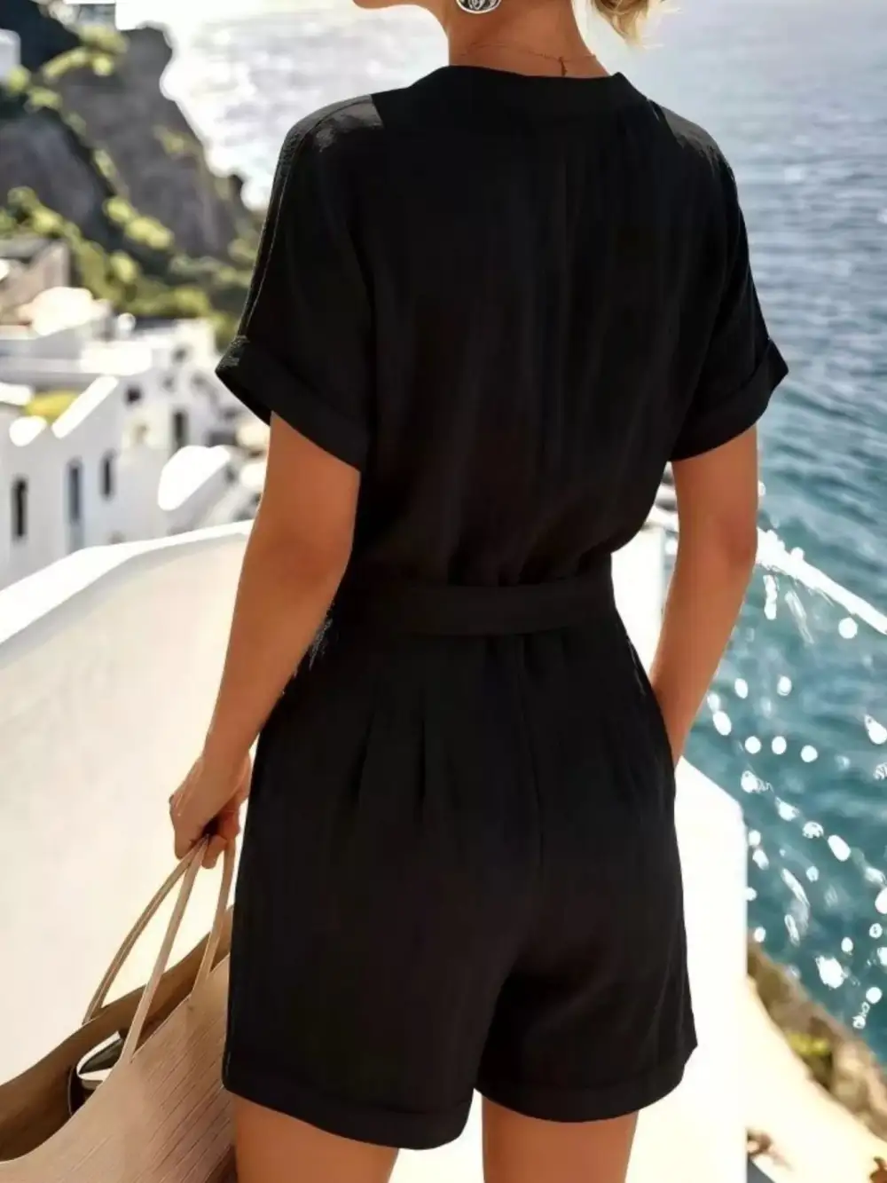 Button Front Button Jumpsuit