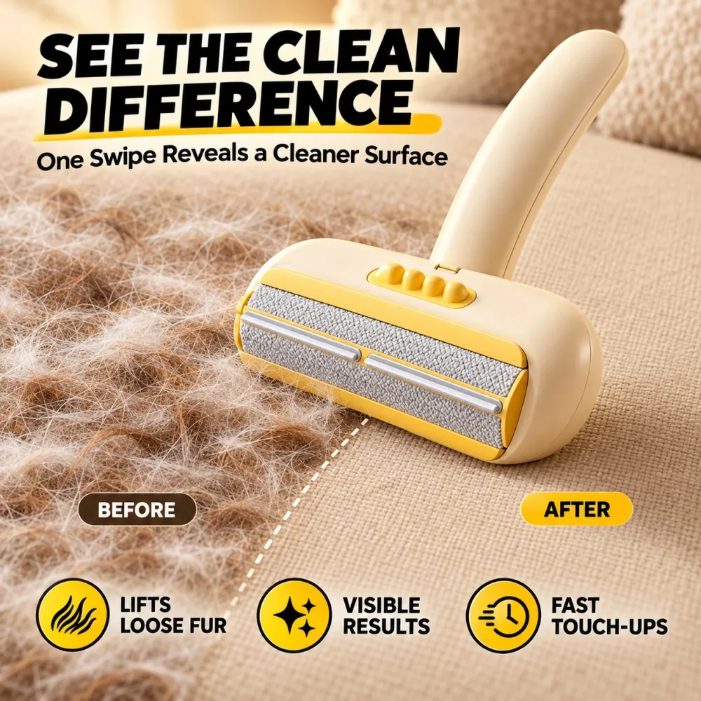 New Pet Hair Remover Brush, Little Dinosaur Double-Sided Lint Roller