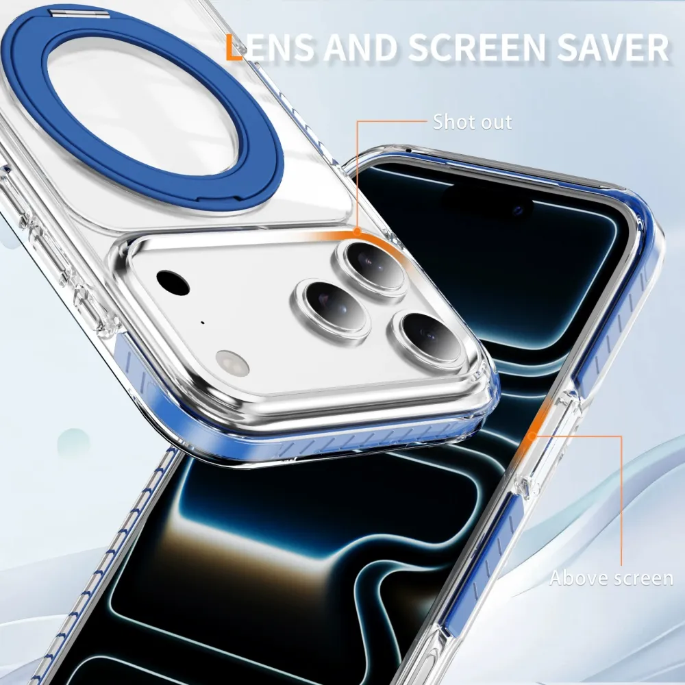 New Pivot Case iPhone 17 Pro Max Case Compatible with Apple 18 PM Gear Stand Clear Phone Case