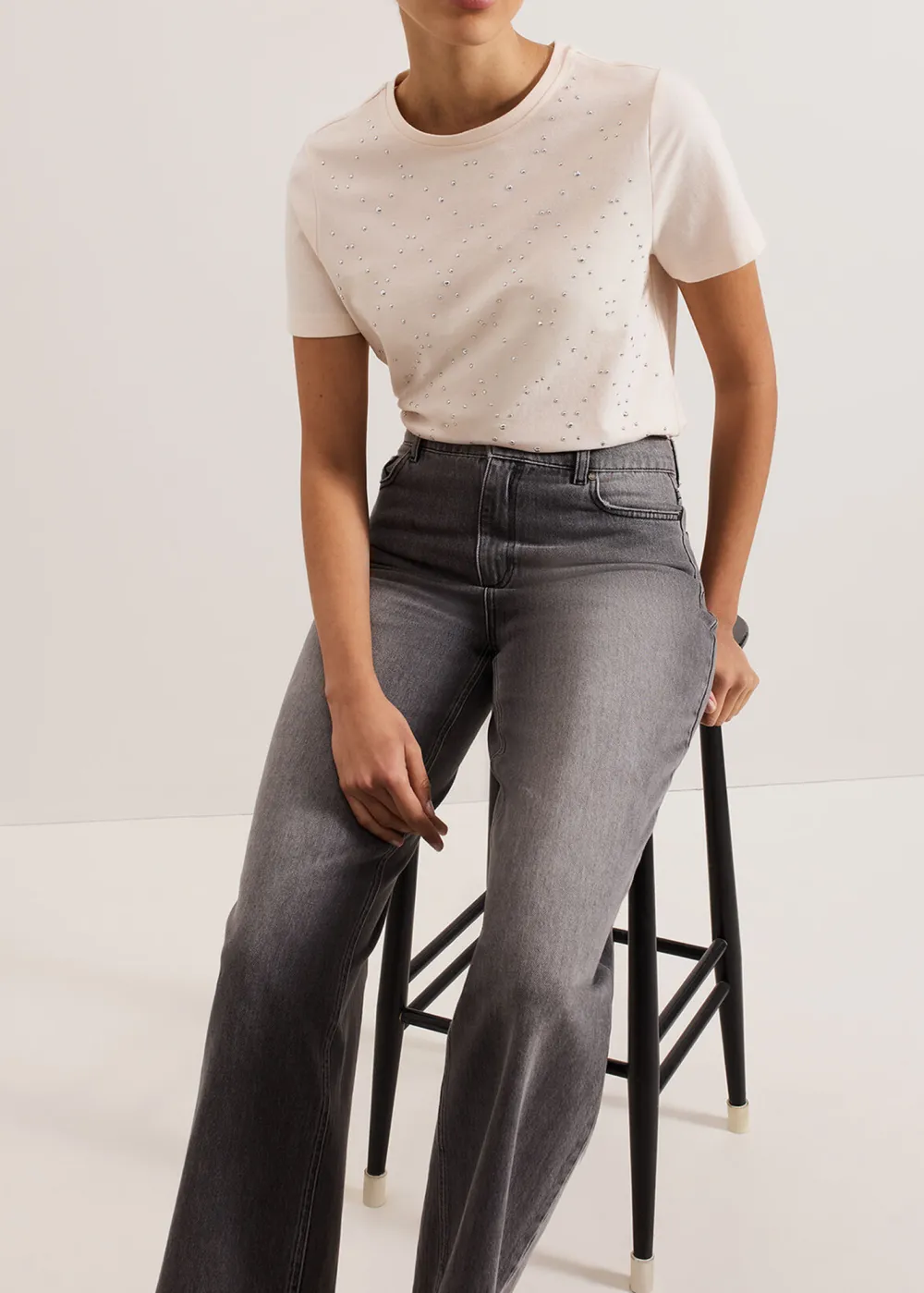 Creative Mosaic Commuter Style Short-Sleeved Top
