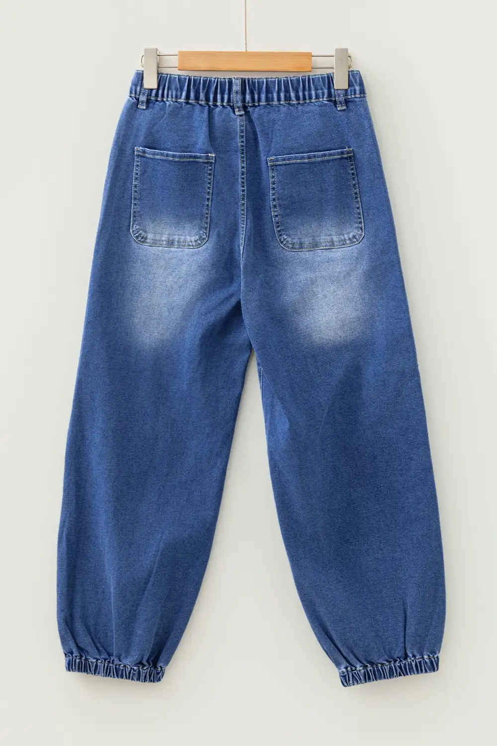 Buttons Front Tapered Casual Loose Fit Jeans