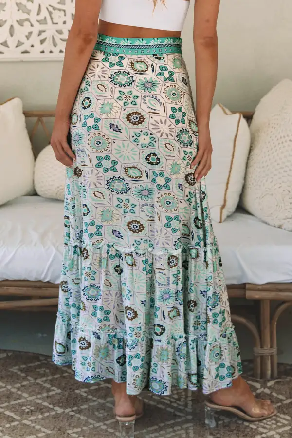 Softline Maxi Floral Print Skirt