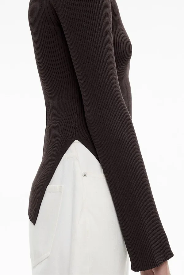 Asymmetric Hem Knitted Sweater