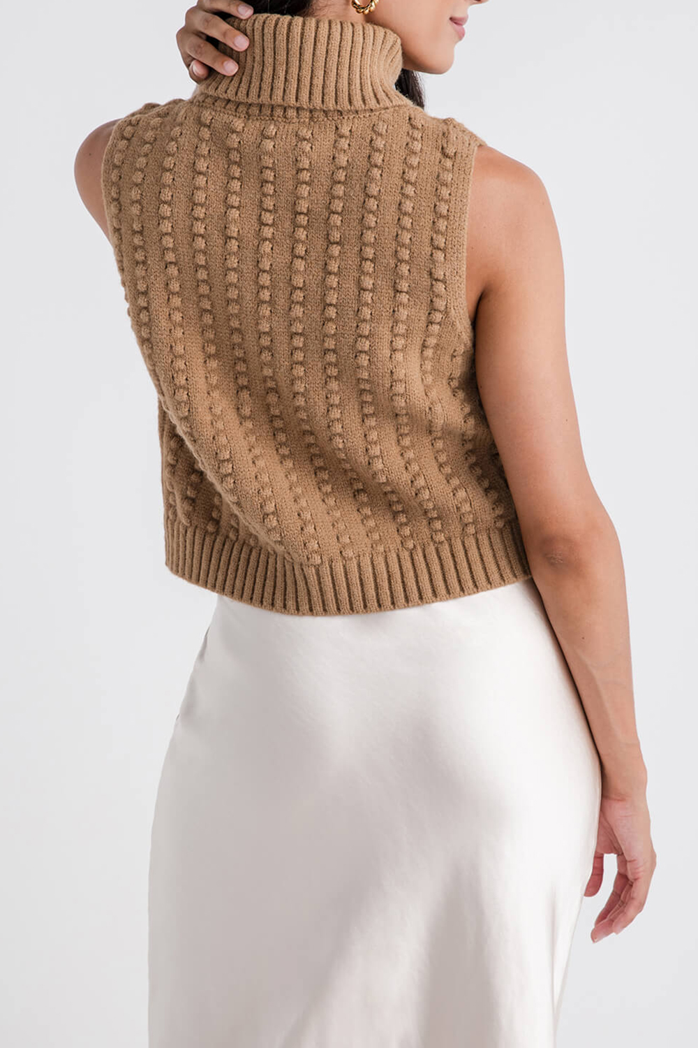 By Together Turtleneck Vest - camel