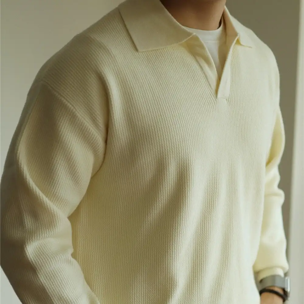 Open Knit Short Sleeve Polo