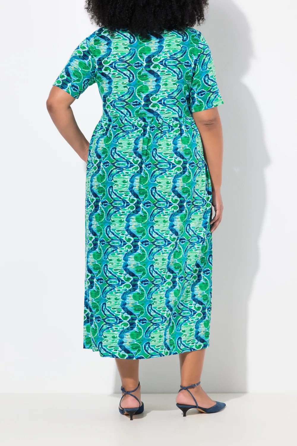 Elastic Waist Short Sleeved Dress
