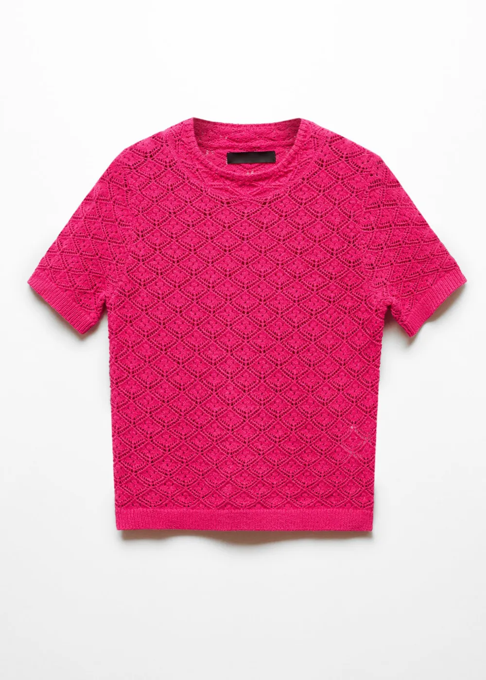 Openwork short-sleeved sweater