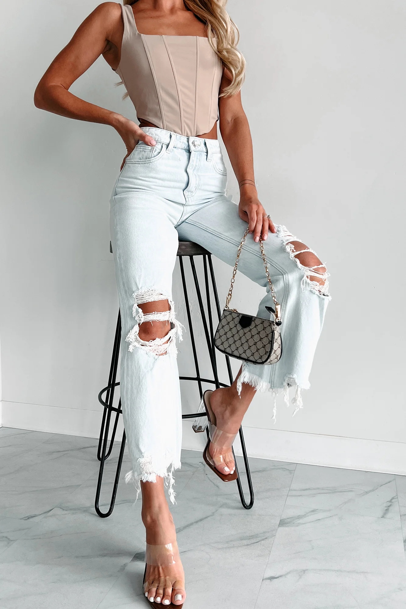 High Rise Crop Flare Vervet Jeans