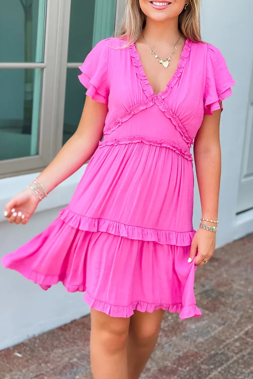 Rose Red Unique Design Dress