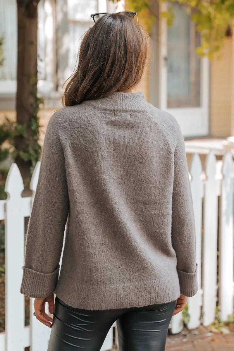 Falling For You Mocha Ribbed Sweater