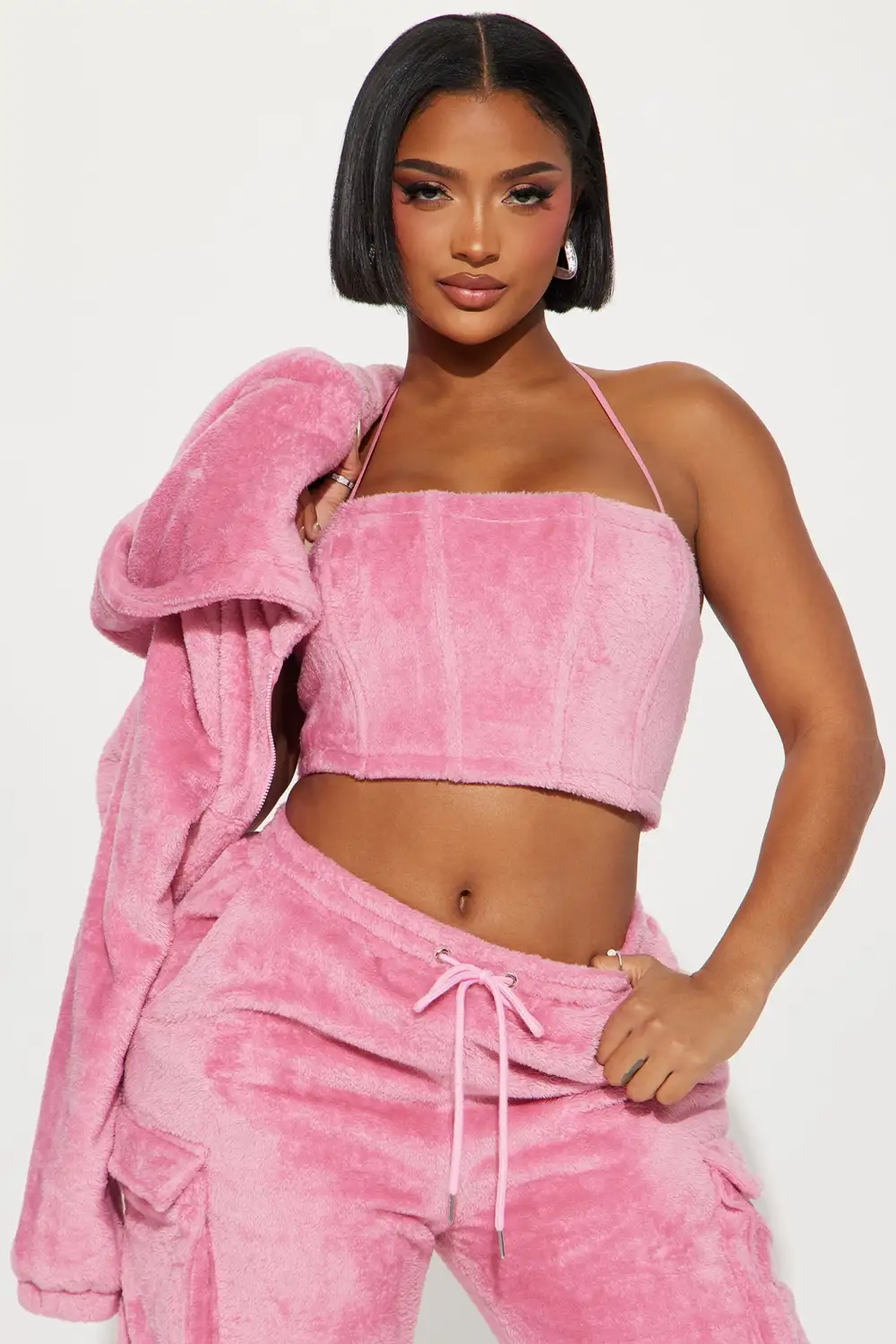 Katie 3 Piece Snuggle Pant Set - Pink