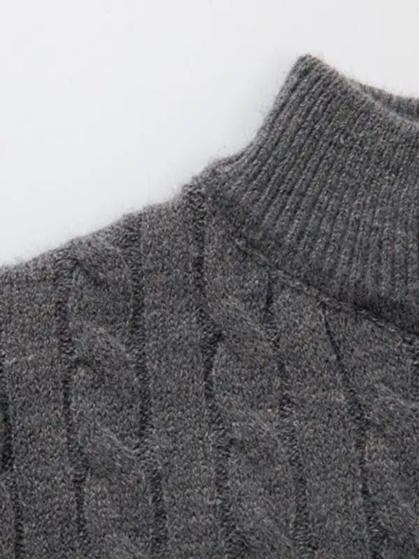 Knit Zip Front Collared Sweater