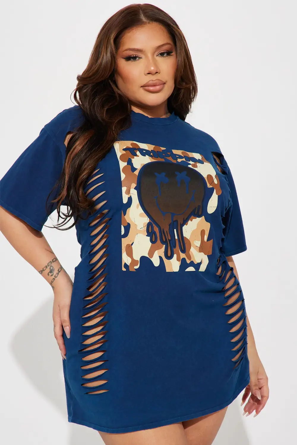 Caught Trippin T-Shirt Mini Dress - Royal