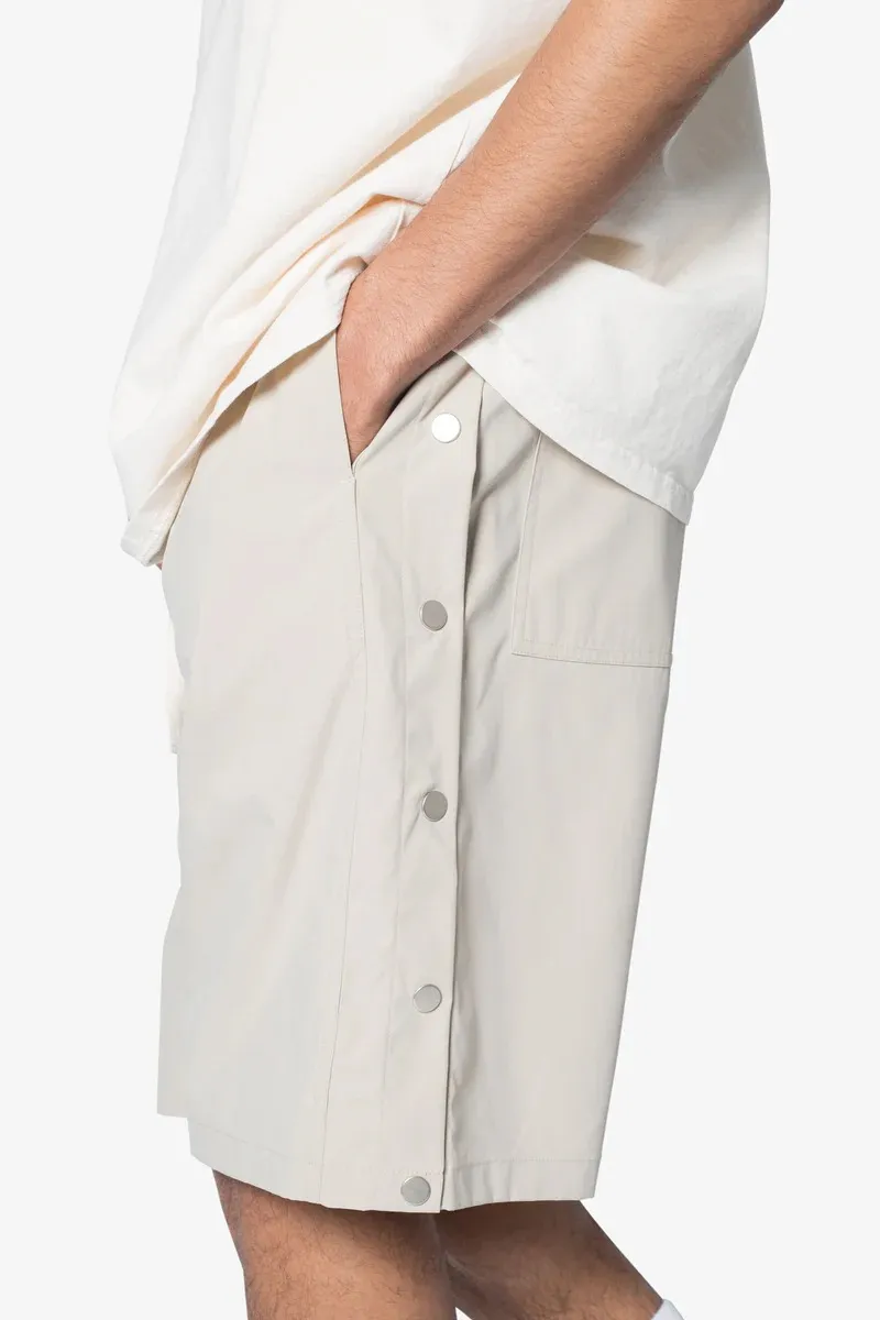 LIGHT GREY ELASTIC WAIST SHORTS