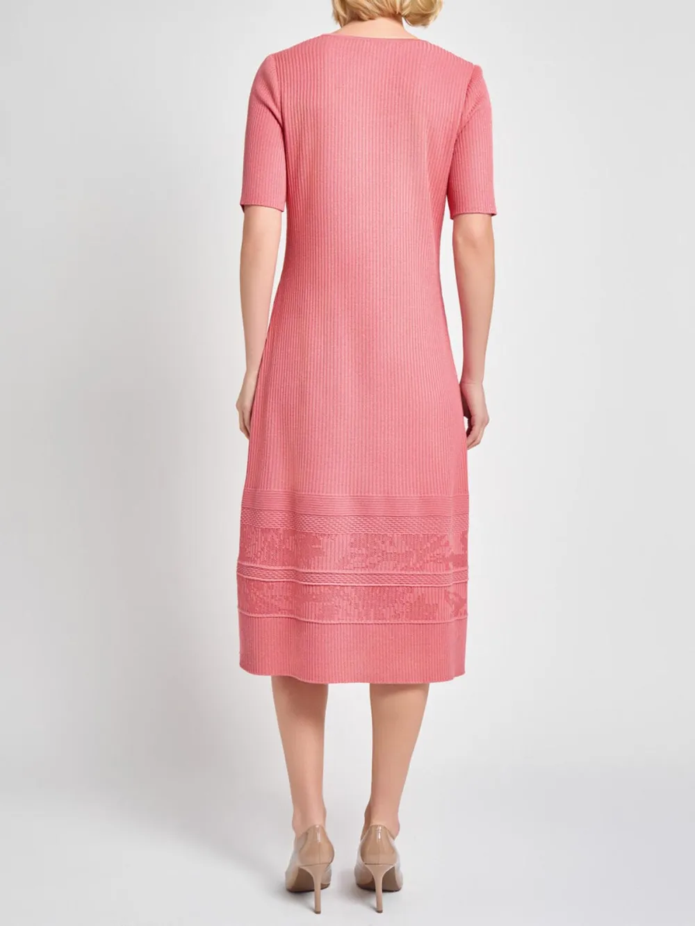 Round Neck Solid Color Knitted Dress