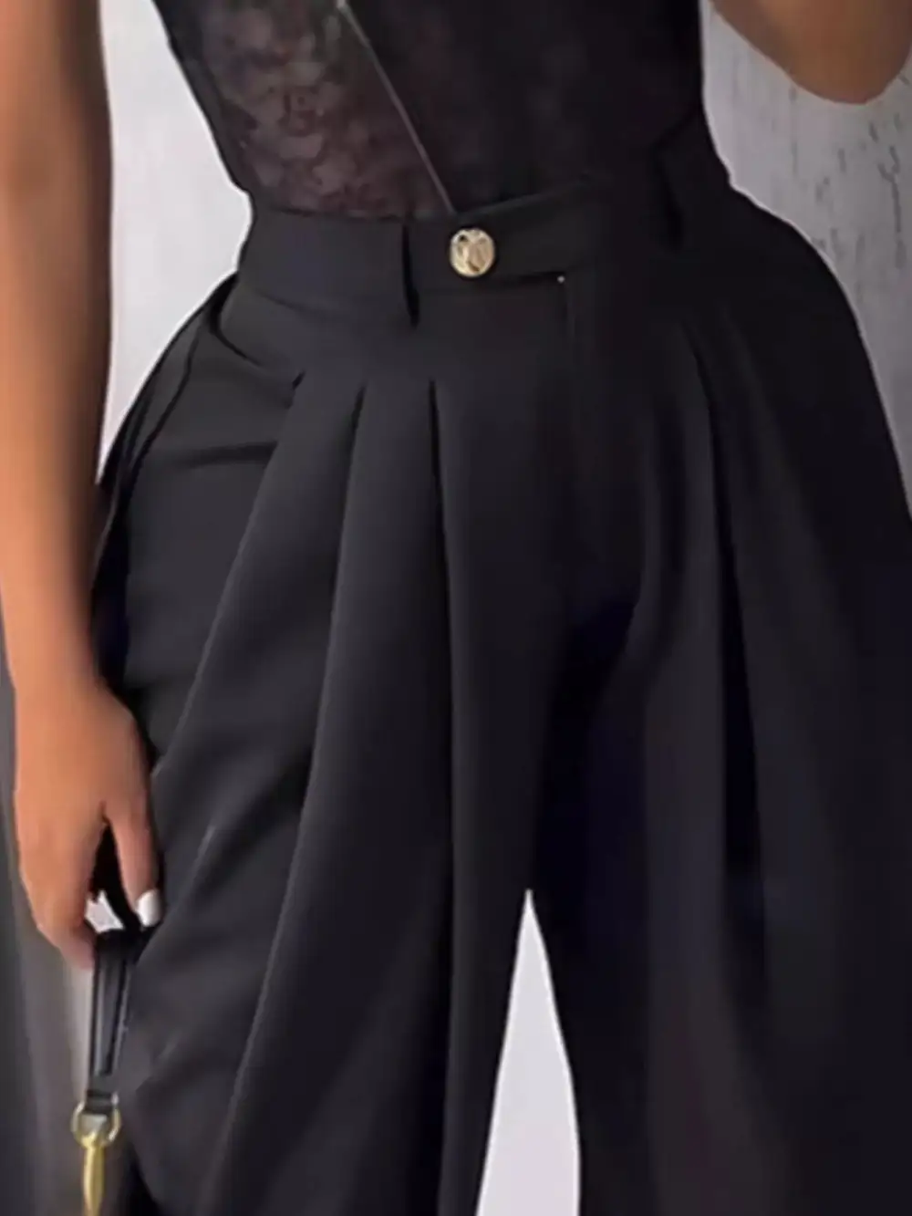 Everyday High Waisted Wide Leg Pleated Pants