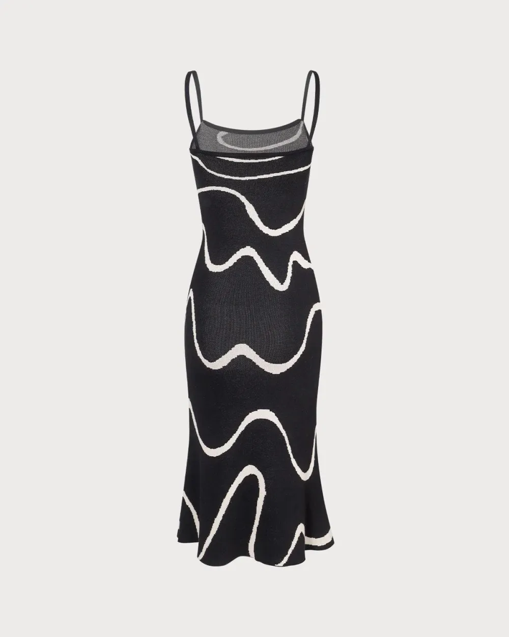 Slim Fit Black And White Dress