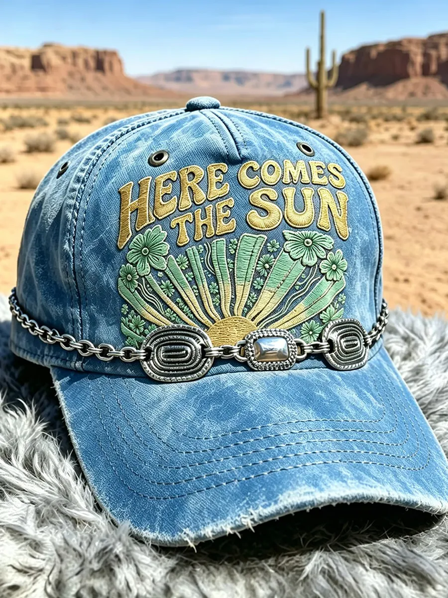 Vintage Western Cowboy Baseball Cap (Necklace Not Included)