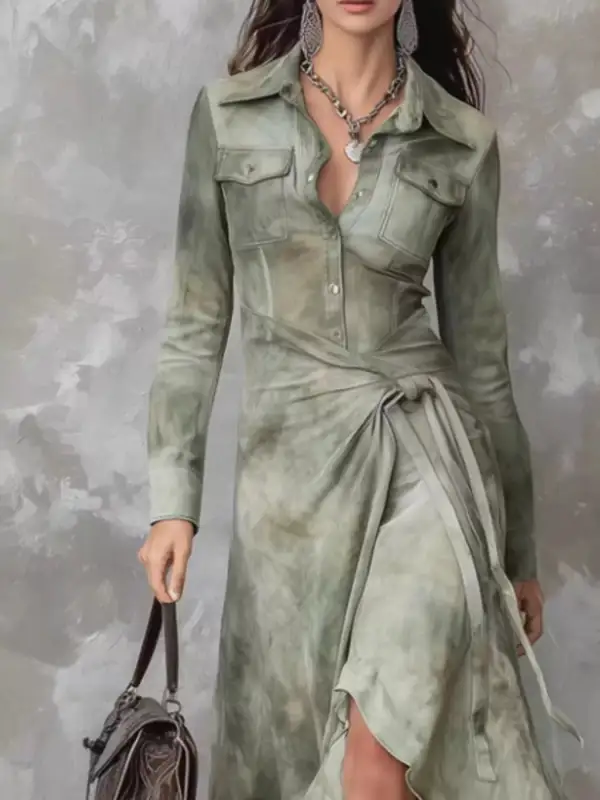 Balanced Detail Long Sleeve Dress