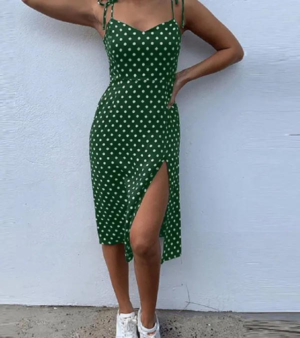 Women's Polka Dot Sleeveless Summer Dress
