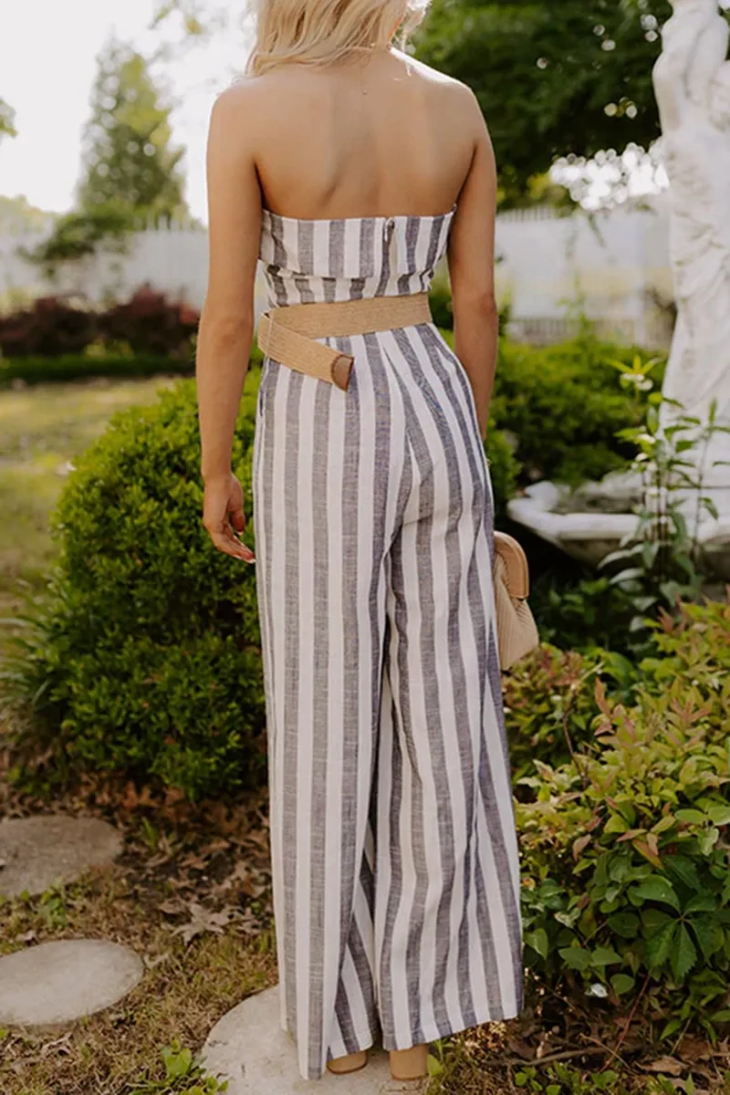 All-Match Casual Striped Women's Jumpsuit