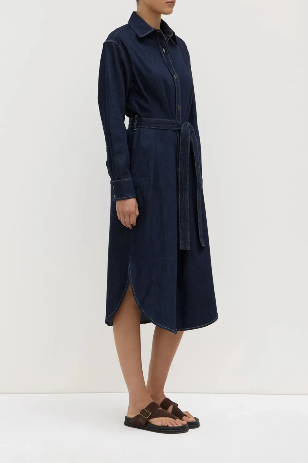 Recycled Cotton Mid Length Shirt Dress