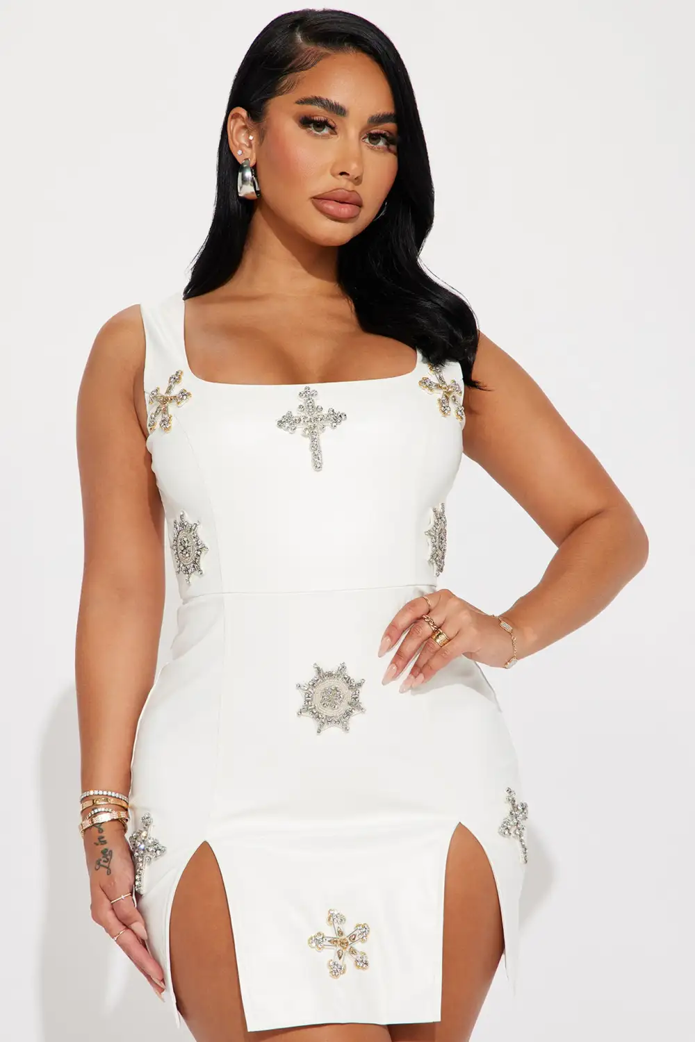 Dazzling Muse Mini Dress - Cream