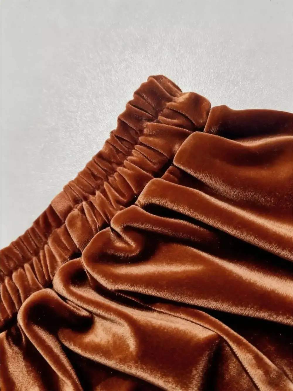Ruffle Trim Velvet Skirt