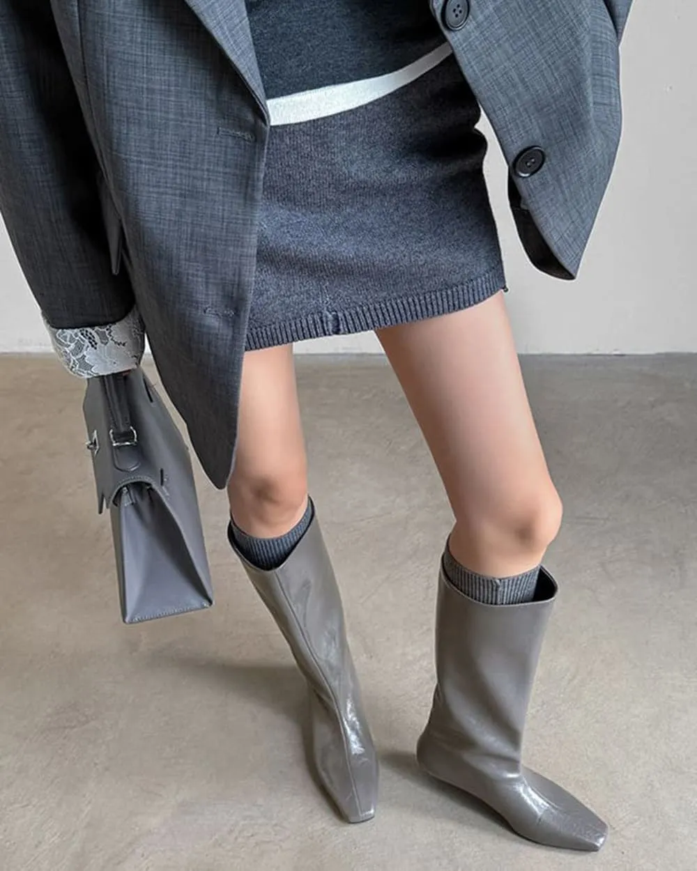 Pointed Toe Wide Calf Boots