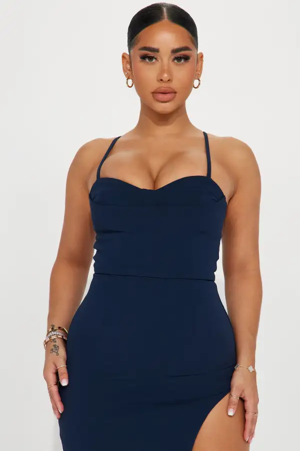 Kayla Sweetheart Maxi Dress - Navy
