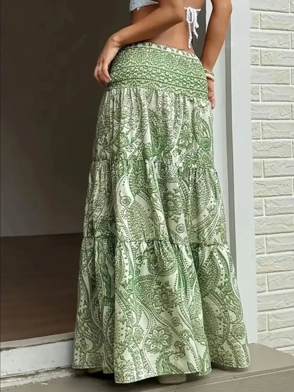Paisley Print Maxi Skirt