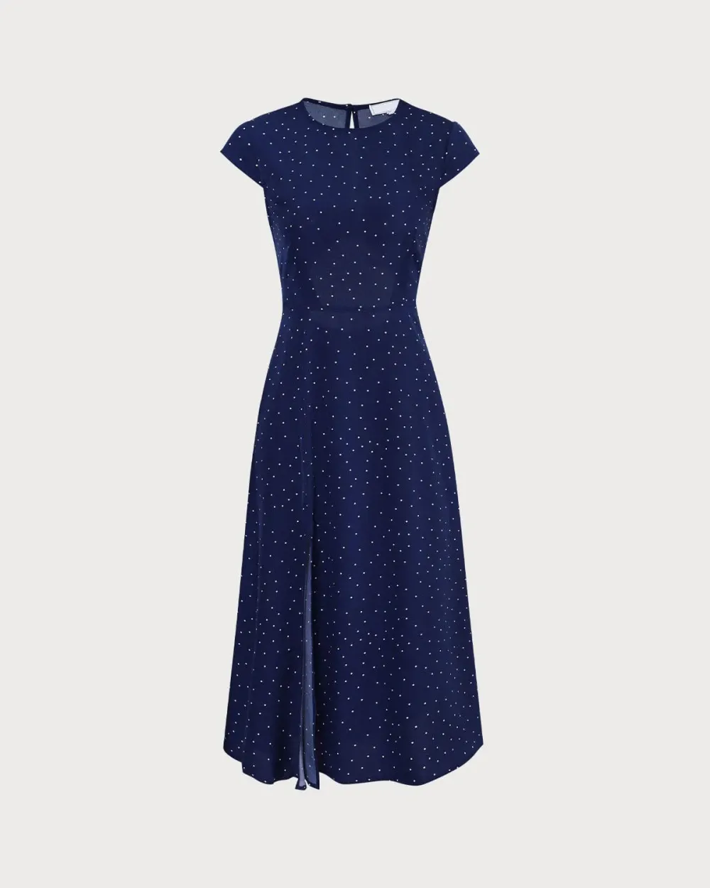 Crew Neck Navy Blue Dress