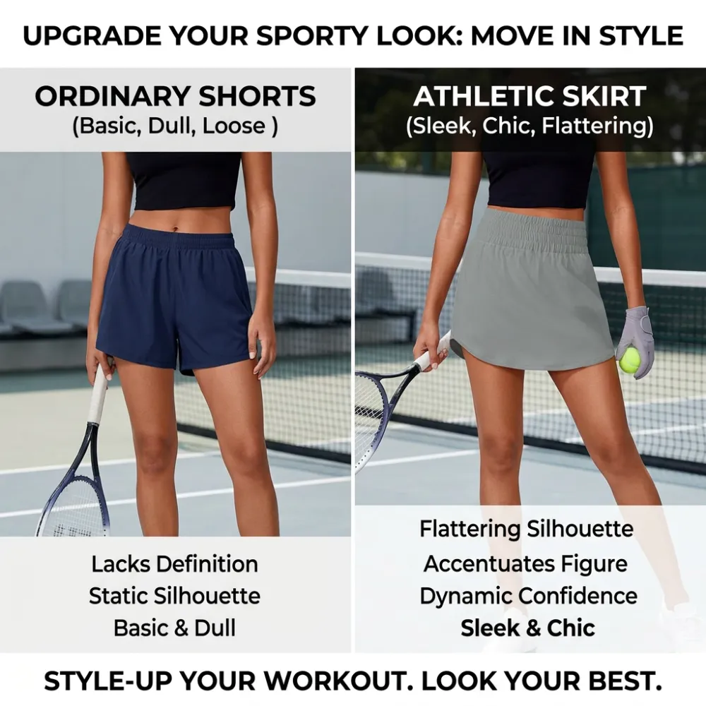 Women's Golf Skirt High Elastic Waist Athletic Skort
