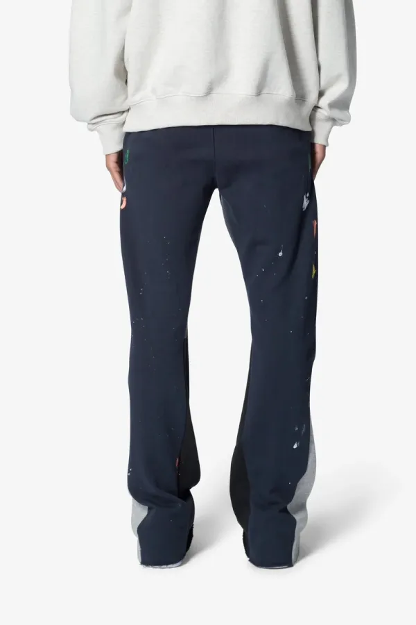 NAVY BLUE CONTRAST BOOTCUT SWEATPANTS