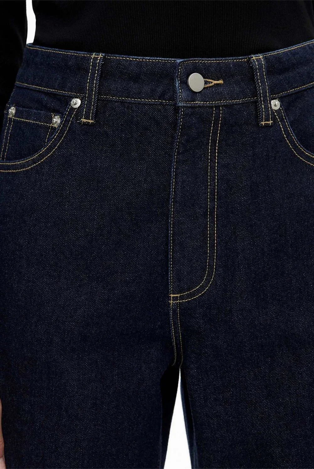 Black Straight-Leg Jeans