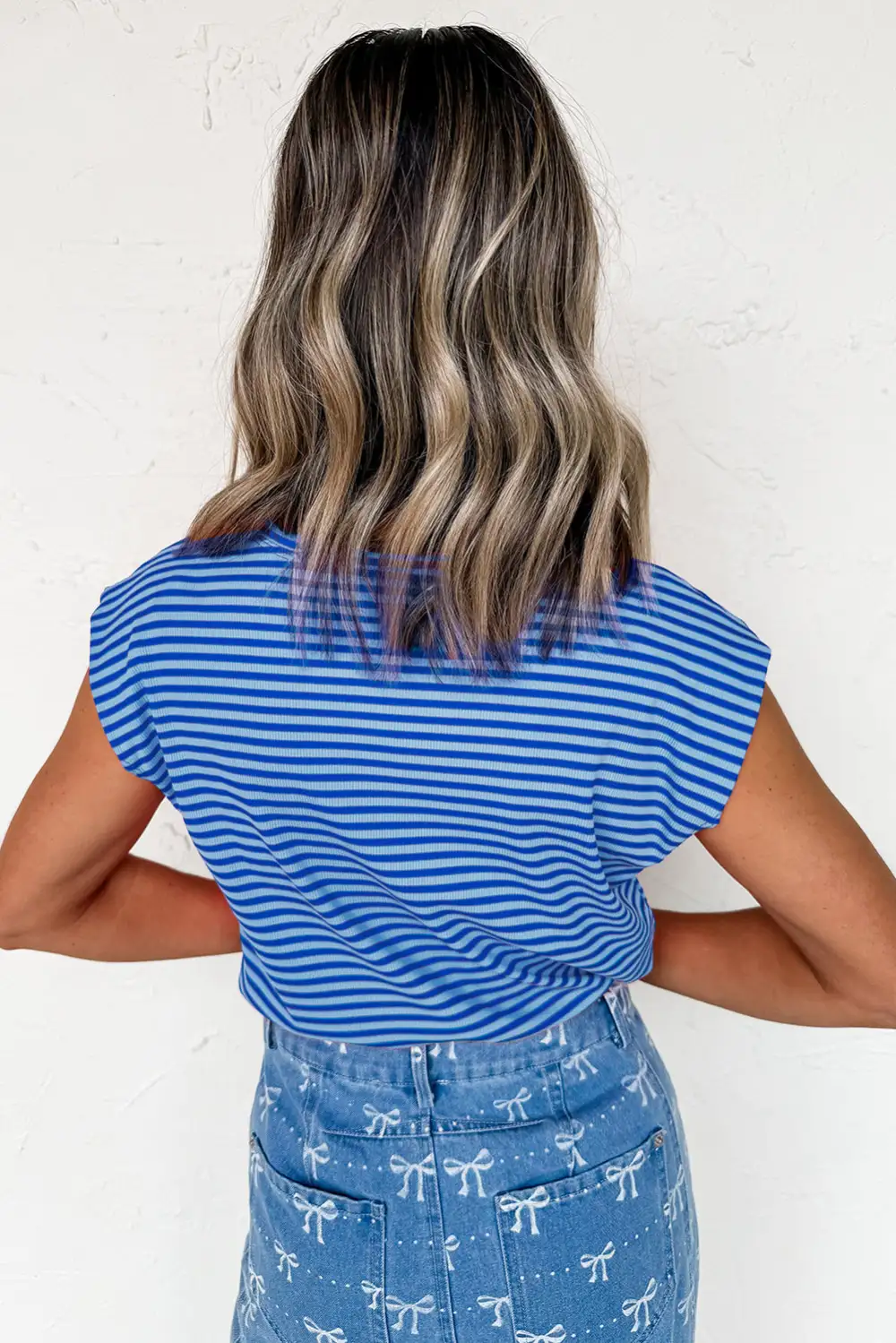 Clean Ribbed Cap Sleeve Round Tee