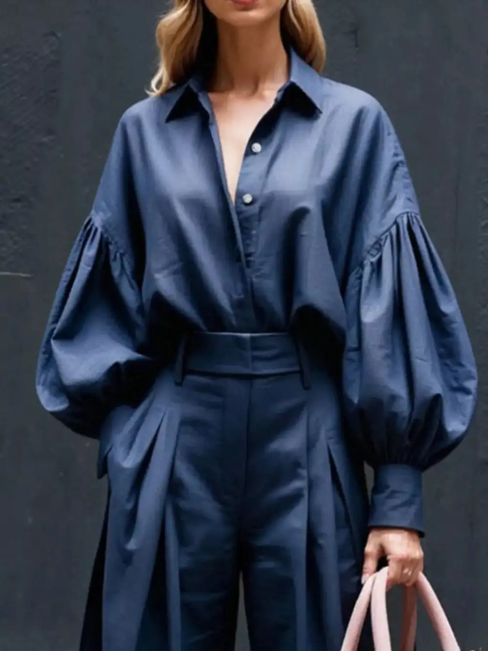 Wide Leg Lantern Jumpsuit