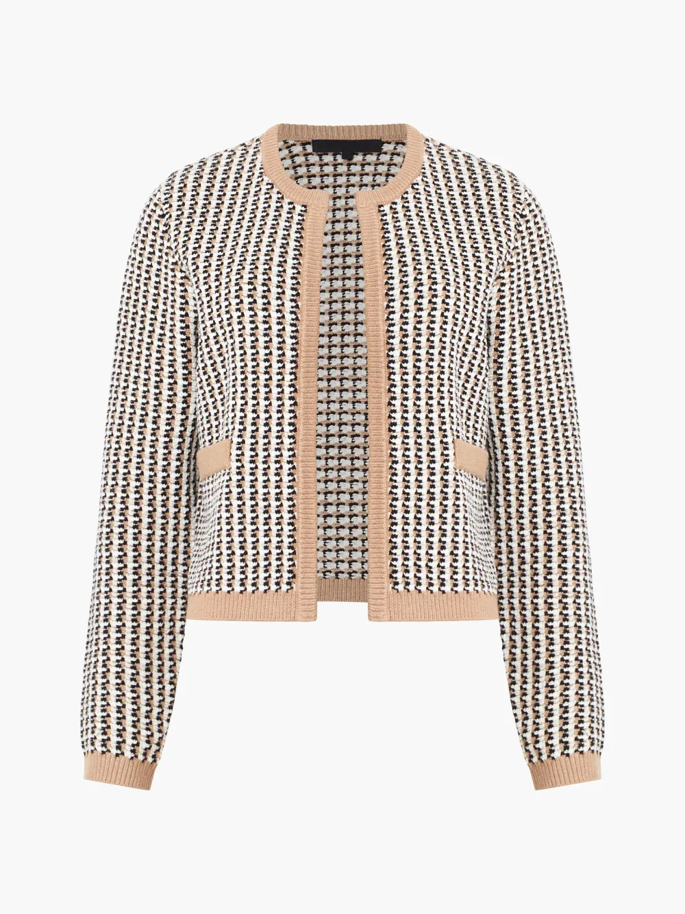 Stylish Textured Crewneck Cardigan