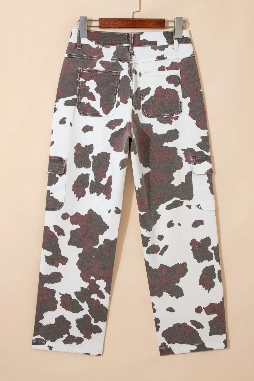Cow Spots Printed Multi Pocketed Jeans