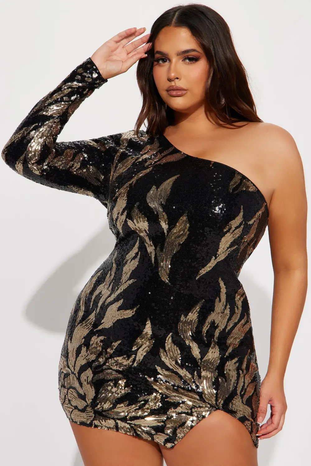 Mami On Fire Mini Dress - Black/Gold
