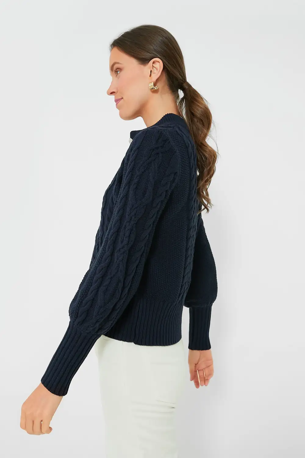 Navy Cotton Colette Cardigan