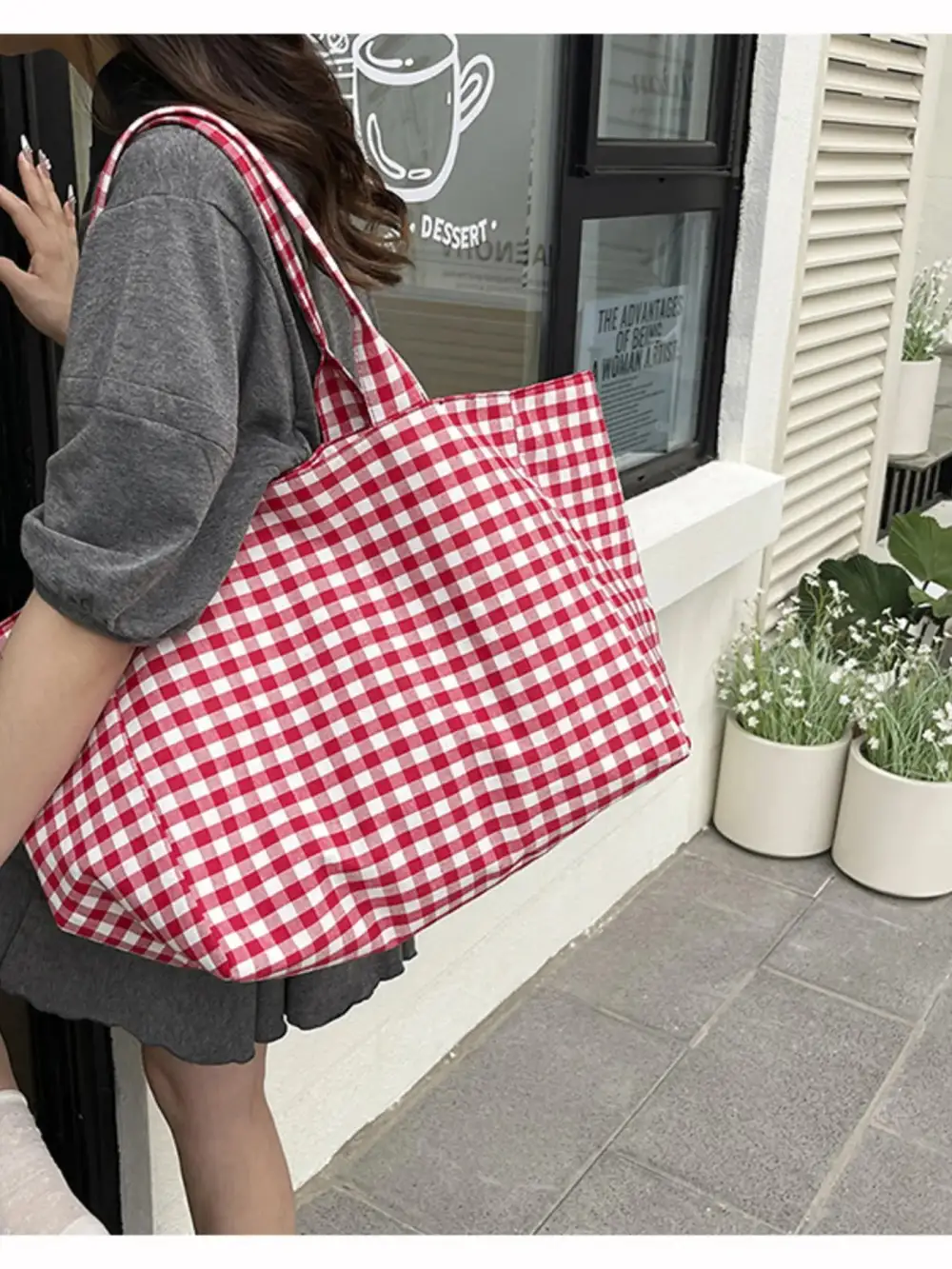 Everyday Plaid Tote Bag