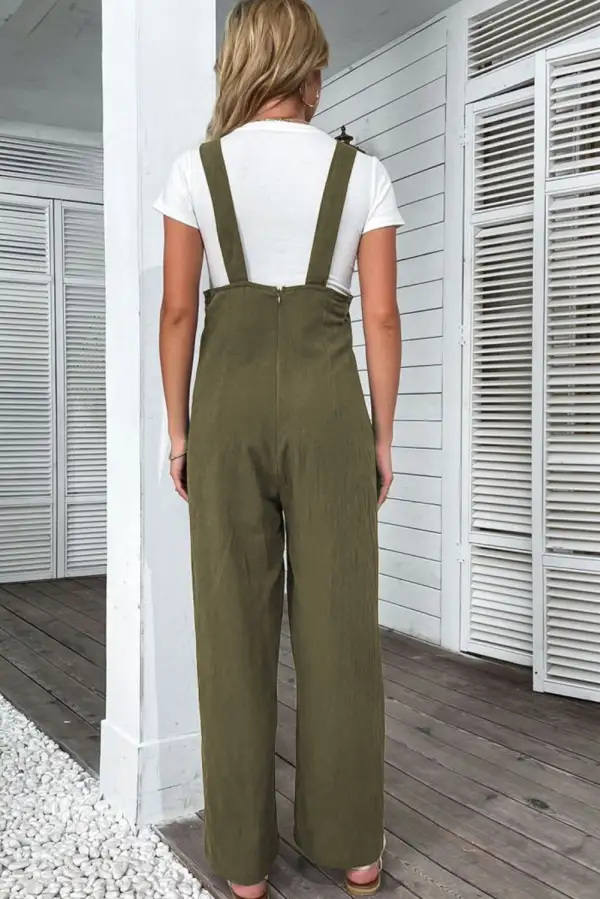 Buttoned Straight Leg Overall