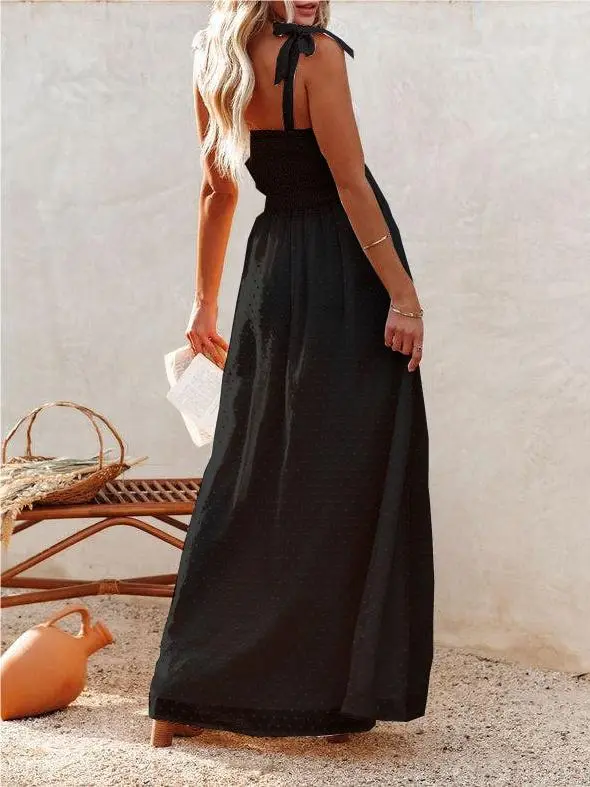 Lace-up Chiffon Dress