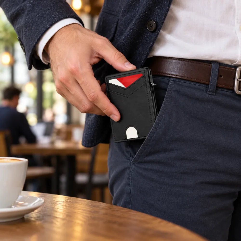 Anti-Theft RFID Aluminum Pop-up Card Holder